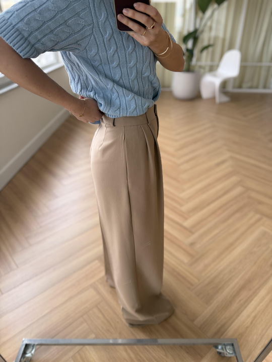 Premium Poliviskon Kumaş Camel Pantolon