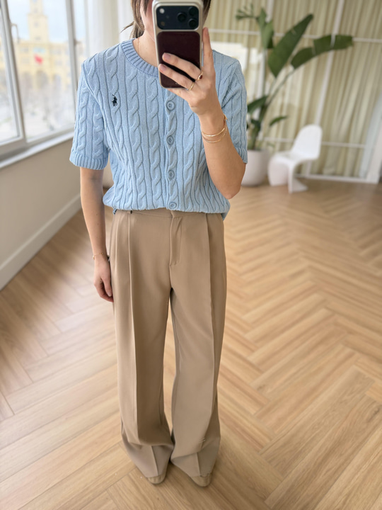 Premium Poliviskon Kumaş Camel Pantolon