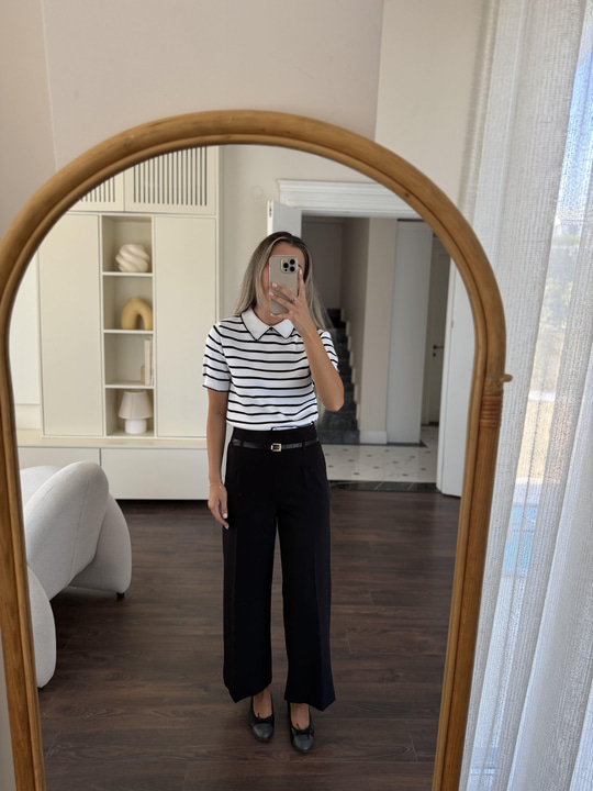 Rita Kemerli Siyah Pantolon