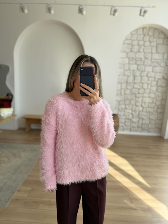 Sakallı Pembe Triko