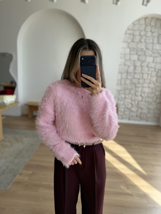 Sakallı Pembe Triko