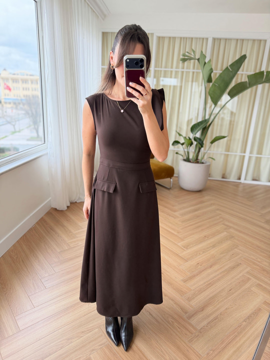Serena Kahverengi Elbise