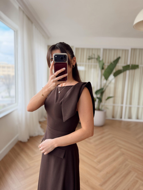 Serena Kahverengi Elbise