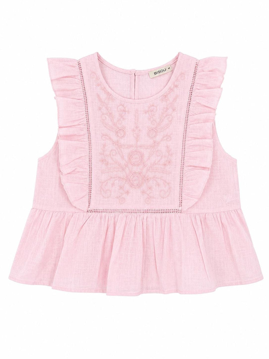 Siena Nakışlı Pembe Bluz