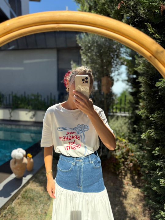 Spaghettı Baskılı Tshirt