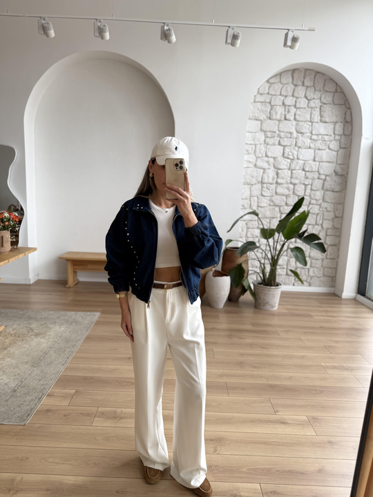 Taş Zımbalı Denim Ceket