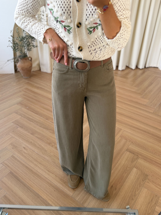 Tensel Denim Haki Pantolon