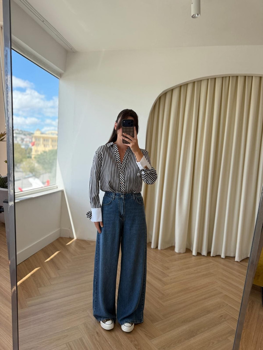 Tensel Denim Mavi Pantolon
