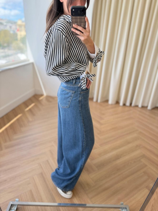 Tensel Denim Mavi Pantolon