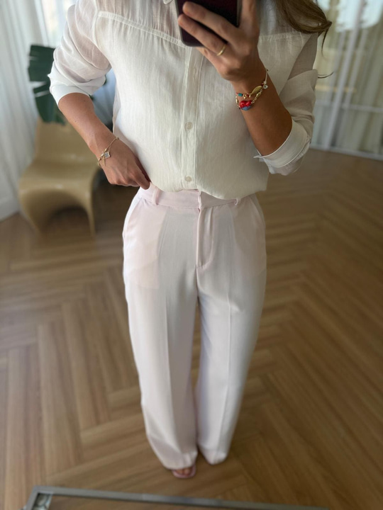 Toz Pembe Palazzo Pantolon