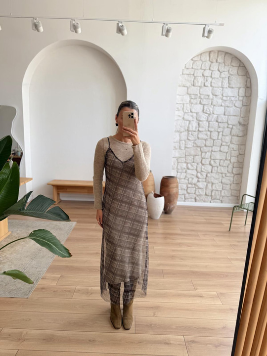 Triko Ve Tül Elbise Takım