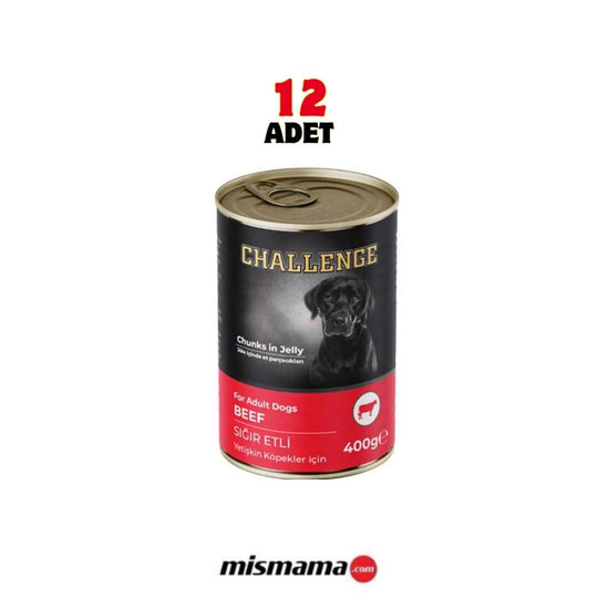 Challenge Sığır Etli Yetişkin Köpek Konservesi 400 gr 12 Adet