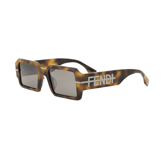 FENDI FENDIgraphy Dikdörtgen Lacivert Erkek Güneş Gözlüğü