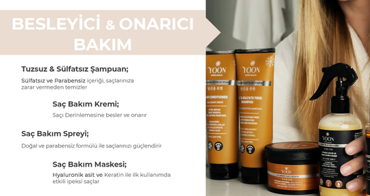 YOON 4'lü Saç Bakım Seti – Onarıcı & Besleyici Bakım