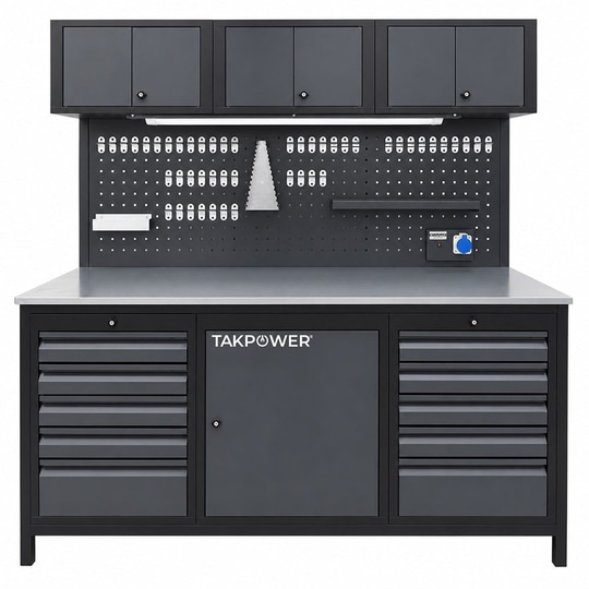 TAKPOWER Takım Tezgahı ve Takım Arabası Premium Atölye Seti Antrasit