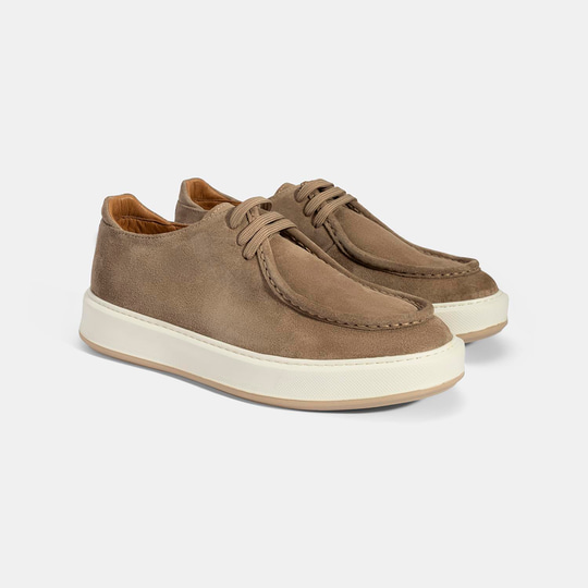 Erkek Vizon Bağcıklı Süet Deri Günlük Ayakkabı