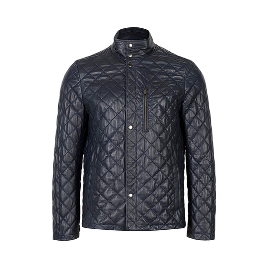 (Hatalı Görsel)Erkek Koyu Kahve Kapitone Deri Ceket