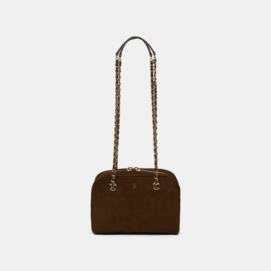 Kadın Acı Kahve Zincir Askılı Süet Deri Omuz Çantası