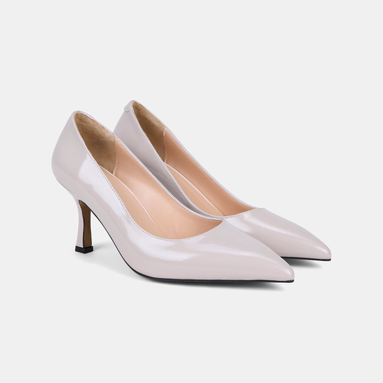 Kadın Bej Sivri Burunlu Klasik Rugan Deri Stiletto