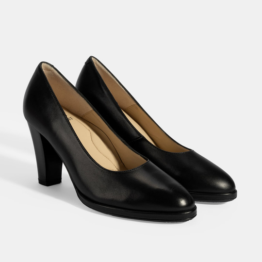 Kadın Siyah DesaComfort Deri Topuklu Ayakkabı