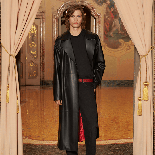 KeinxDesa Siyah Unisex Deri Trençkot