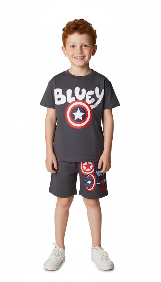 Captain Bluey Şortlu Takım