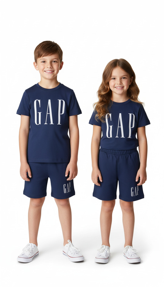 Gap İnce Baskılı Şortlu Takım
