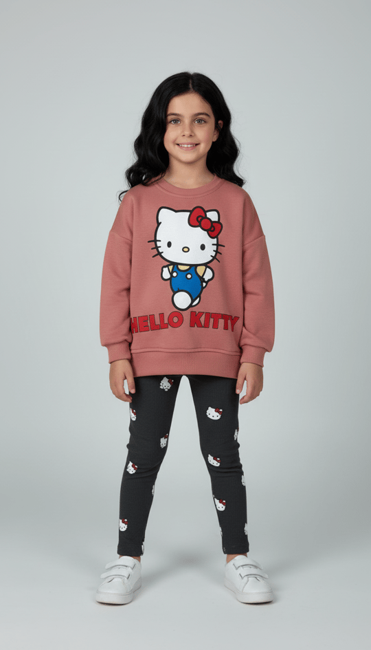 Hello Kitty Baskılı Taytlı Takım