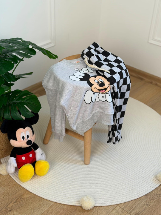 Mickey Mouse Kareli Eşofman Takımı