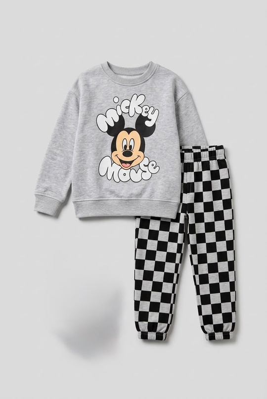 Mickey Mouse Kareli Eşofman Takımı