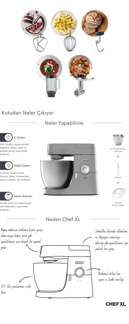 Mutfak Şefi Chef XL 1200 Watt 6.7 Lt KVL4170S - Kenwood