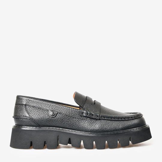 Siyah Deri Kadın Loafer
