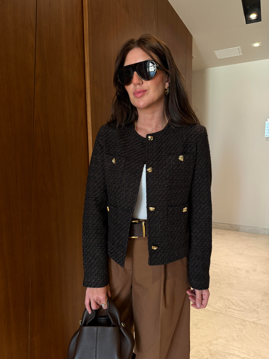 Gold Düğmeli , Parıltılı , Acı Kahve , Premium Tüvit Ceket