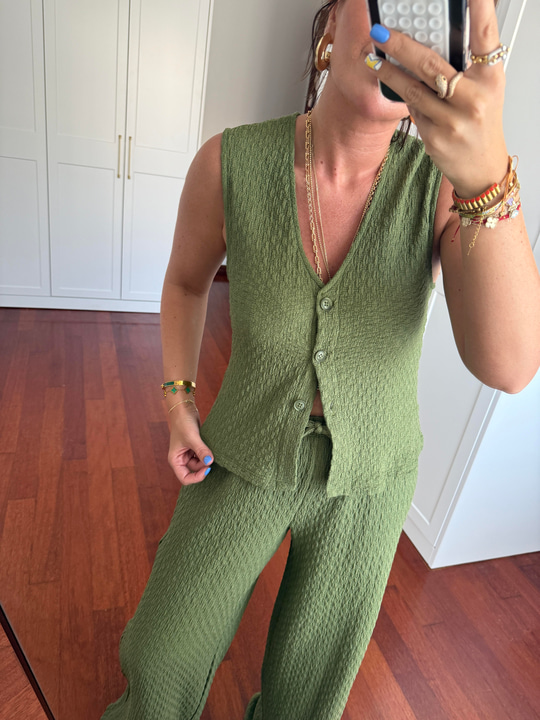 Ekstra Rahat , Yeşil , Premium Yelek & Pantolon Takım
