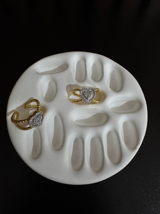 Zirkon Taşlı , Gold , Kalp Yüzük