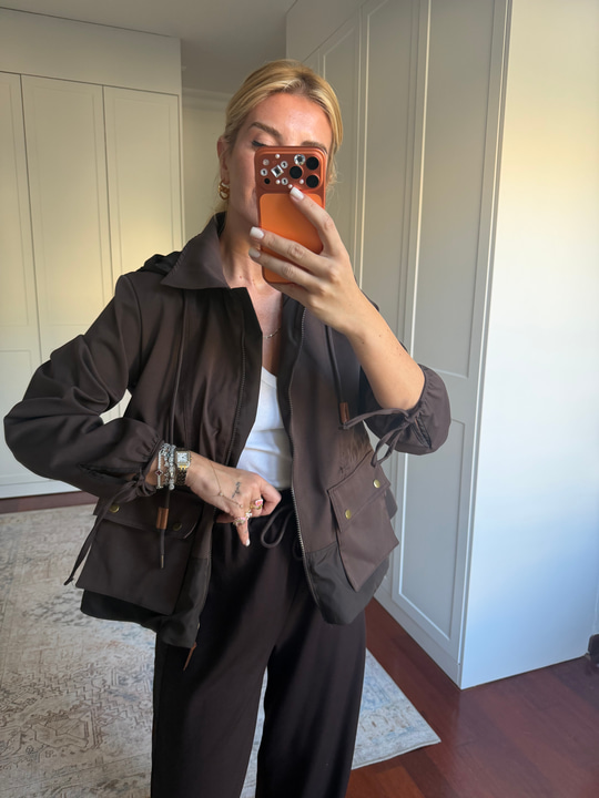Orijinal Model , Arkası Büzgülü , Modal Mix , Acıkahve Takım