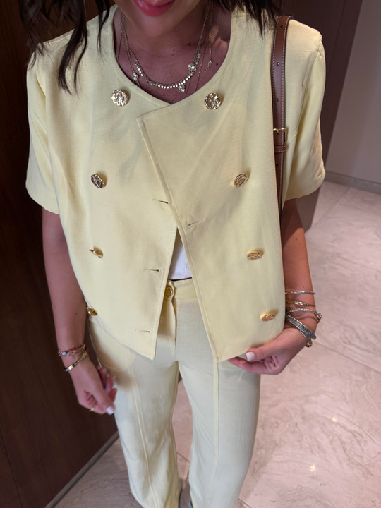 Orijinal Model , Gold Düğmeli , Ceket & Pantolon , Sarı Takım