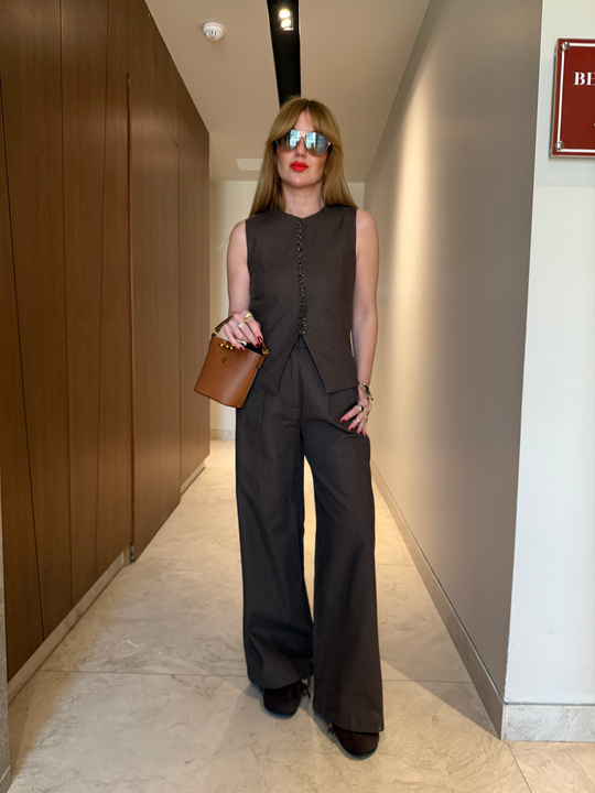 Orijinal Model , Sık Düğmeli , Acıkahve , Premium Keten Takım