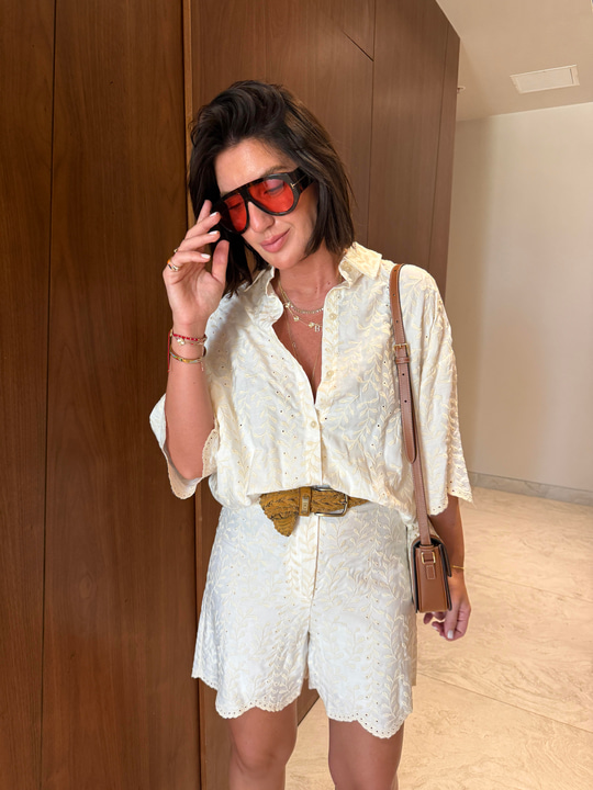 Orijinal Model , Fisto Nakış İşlemeli , Şort & Gömlek Takım