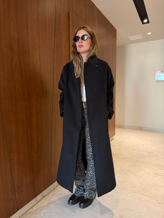 Orijinal Model , Premium Yün & Pamuk , Siyah Kaşe Palto