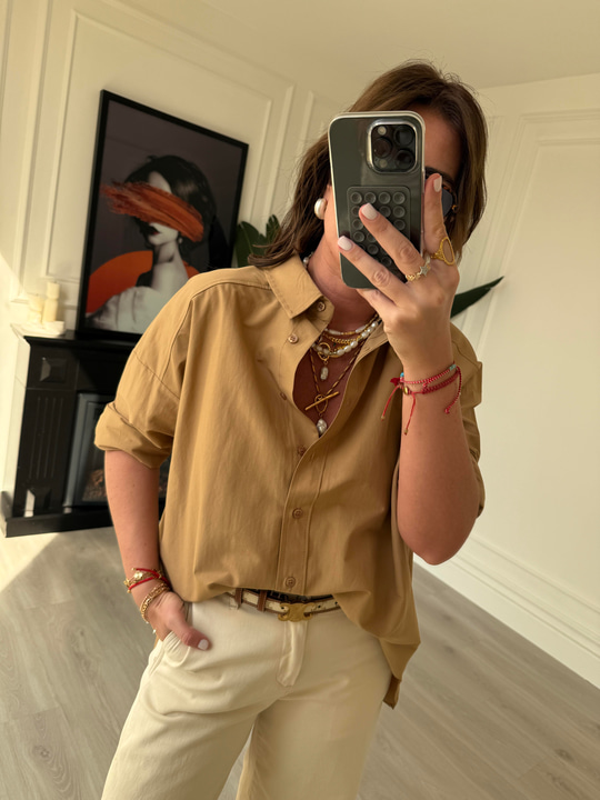 %100 Koton , Camel Premium Gömlek