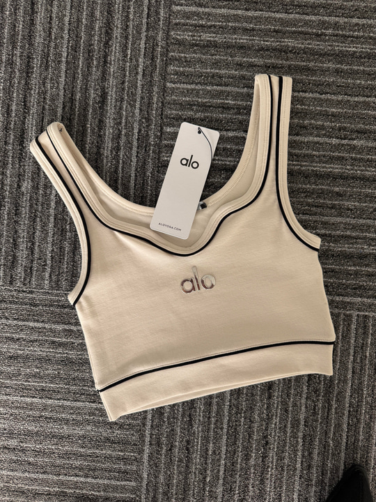 Marka Logolu Bej Crop