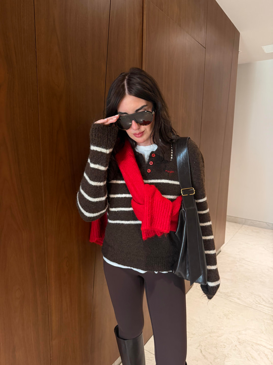 Acı Kahve , Bej Çizgili , Helsinki Triko