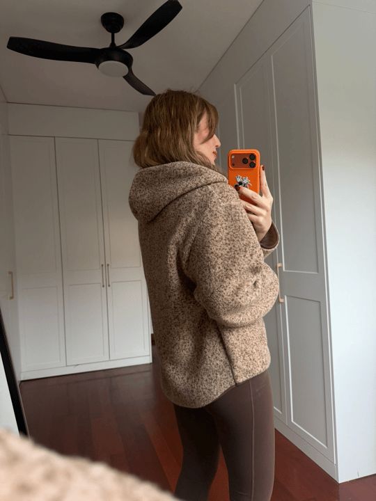 Orijinal Model , Biyeli , Kapüşonlu , Kahverengi Teddy Mont