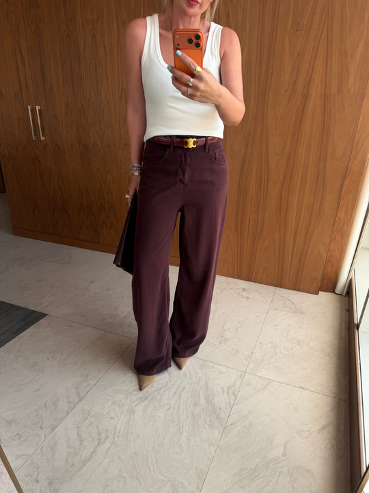 Mürdüm, Yumuşacık Tencel Jean Pantolon