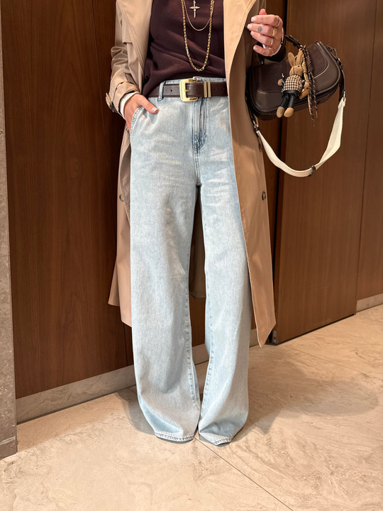 Orijinal Marka , Tencel Palazzo , Buz Mavisi Jean