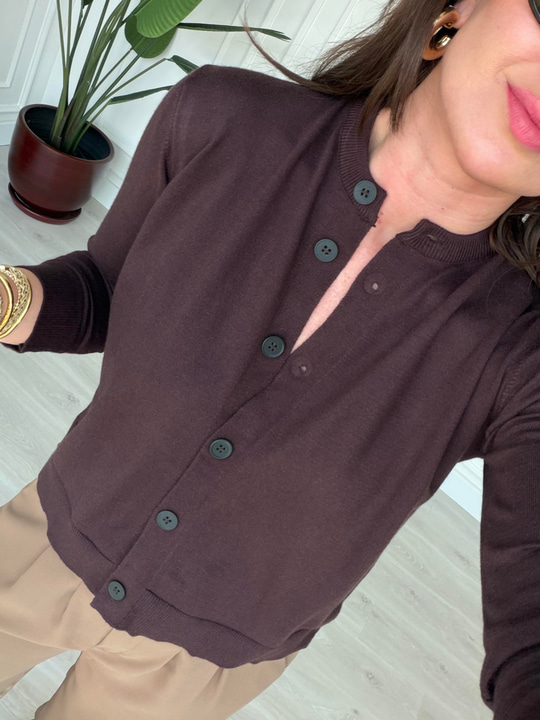 Orijinal Marka , Extra Soft , Acı Kahve Triko Hırka