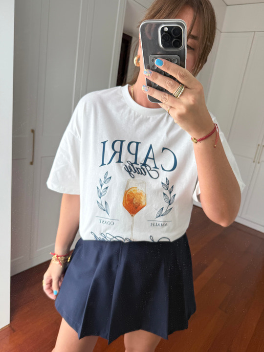 Capri Yazılı , Beyaz T-shirt