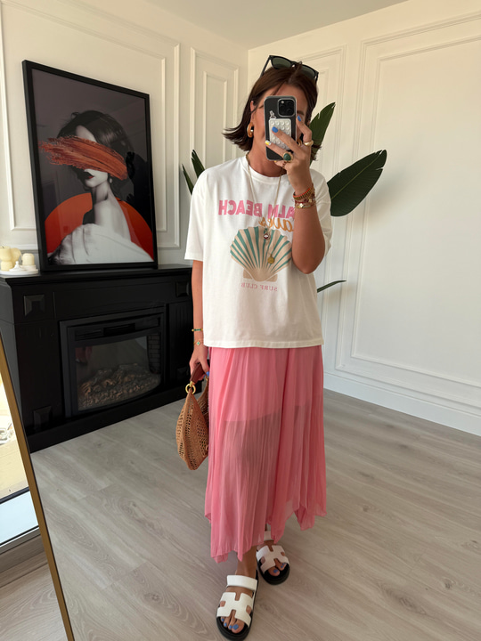 Pembe , Kraşlı Etek