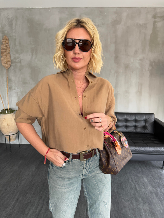 Orijinal Marka , Camel , Tencel Gömlek